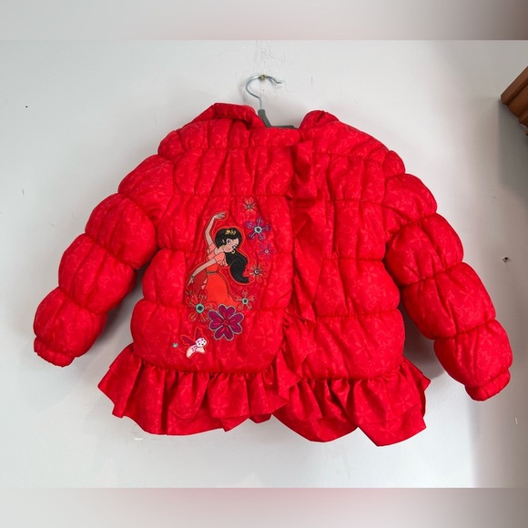 Disney Collection Elena of Avalor Red Puffer Jacket Size 2 Girls - Picture 1 of 5